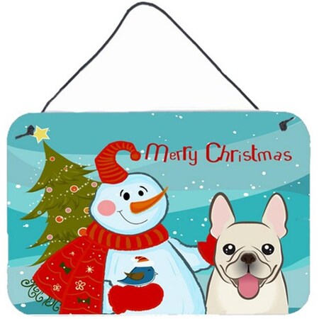 Carolines Treasures Snowman With French Bulldog Wall and Door Hanging Prints BB1858DS812